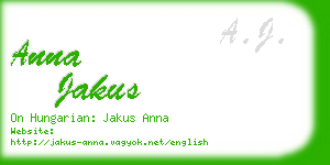 anna jakus business card